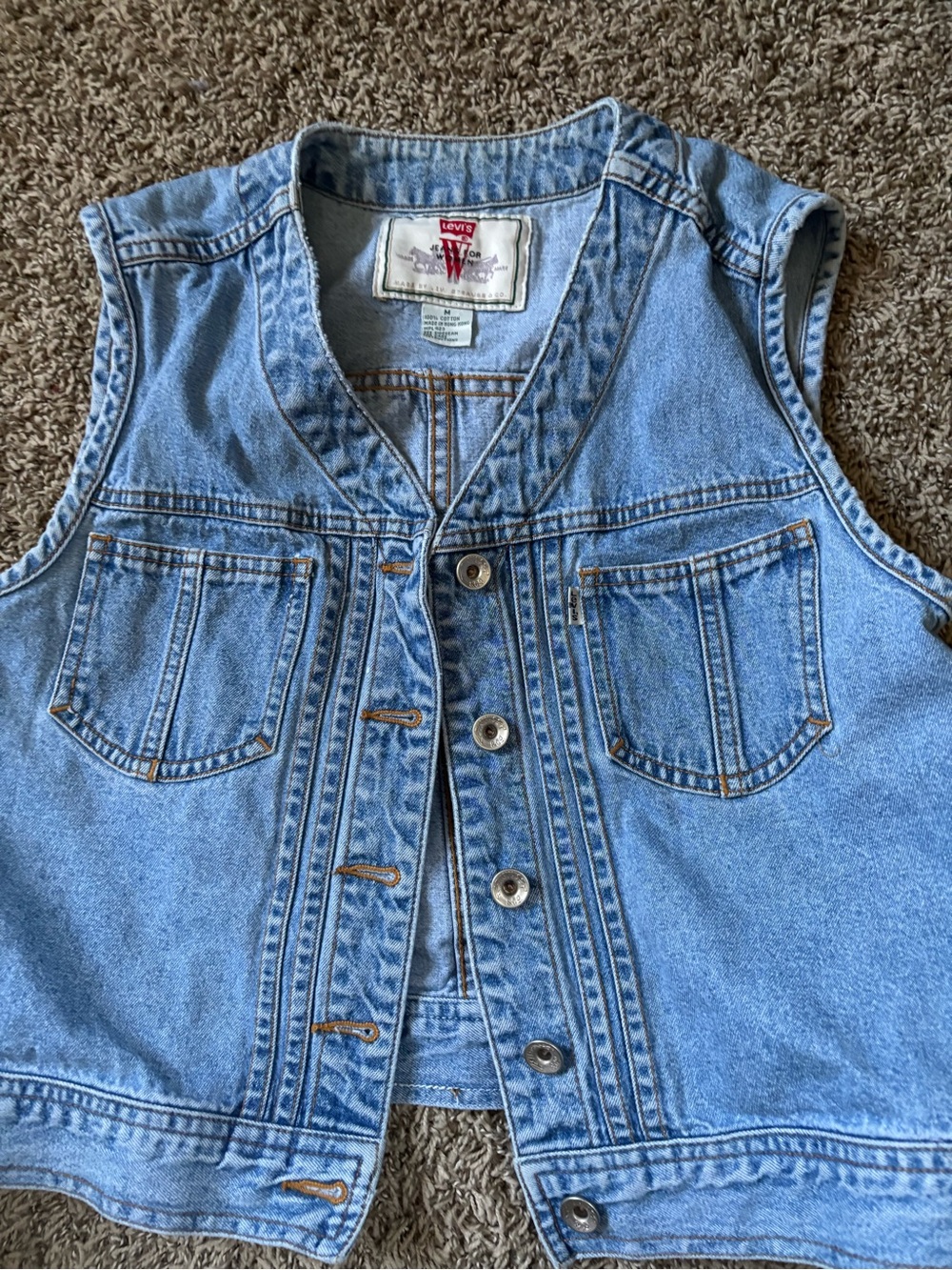 Levi's Light Blue Denim Vest with Chest Pockets